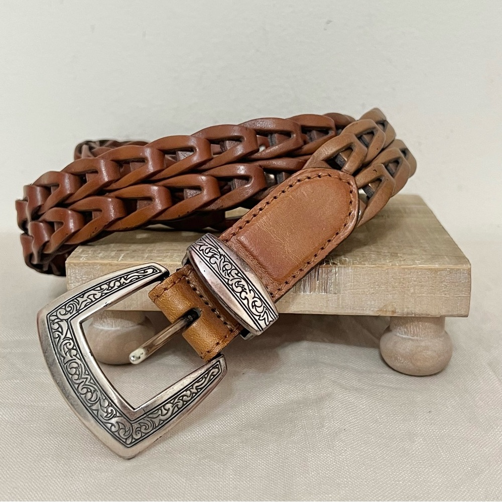 Brighton Brown Leather Braided Belt